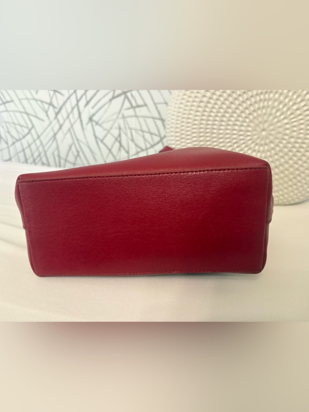 Furla Red Saffiano Leather Tote Bag / Read Description - Picture 10 of 16